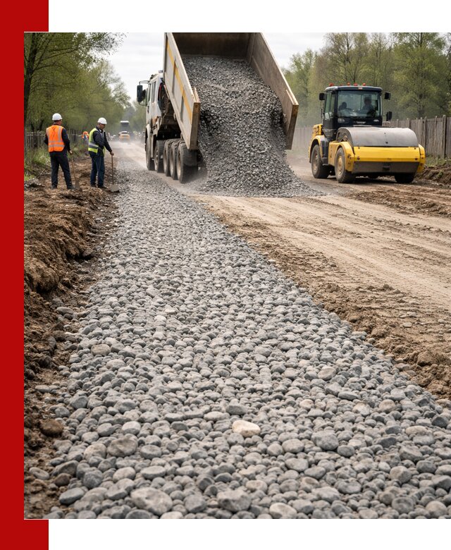 Доставка щебня для отсыпки дорог в Воркуте высокого качества