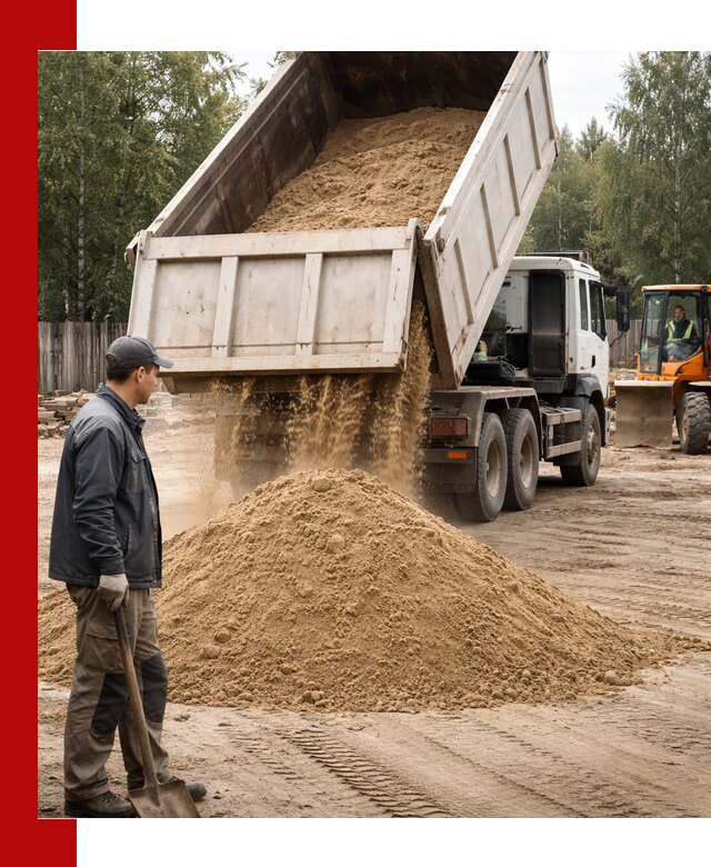 Доставка и продажа песка с разгрузкой в Воркуте
