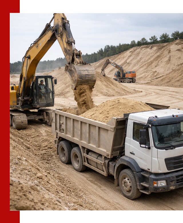 Доставка карьерного песка с самосвалами и разгрузкой в Воркуте