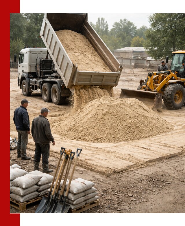 Доставка мытого песка в Воркуте с самосвалами по выгодной цене
