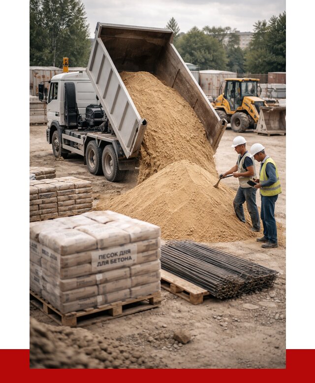 Песок для бетона в Воркуте от 2570 р. с доставкой, ПРОНЕРУДВрк