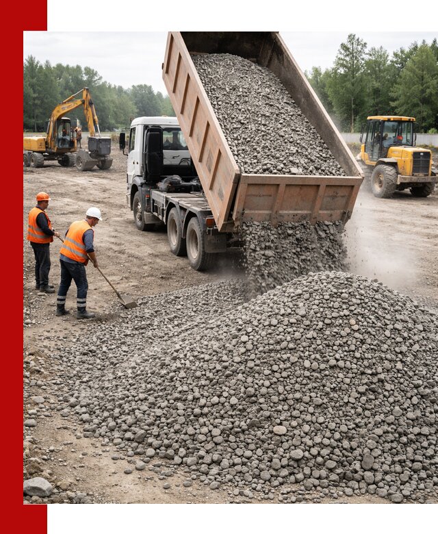 Доставка гравия фракции 40-70 в Воркуте оптом и в розницу