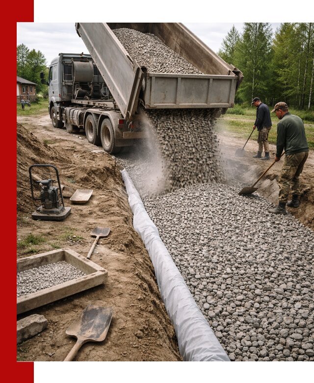 Гравий для дренажа с доставкой в Воркуте качественный и недорогой