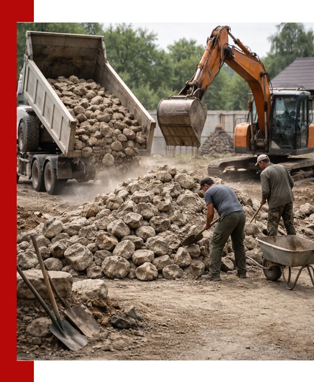 Доставка и разгрузка бутового камня в Воркуте