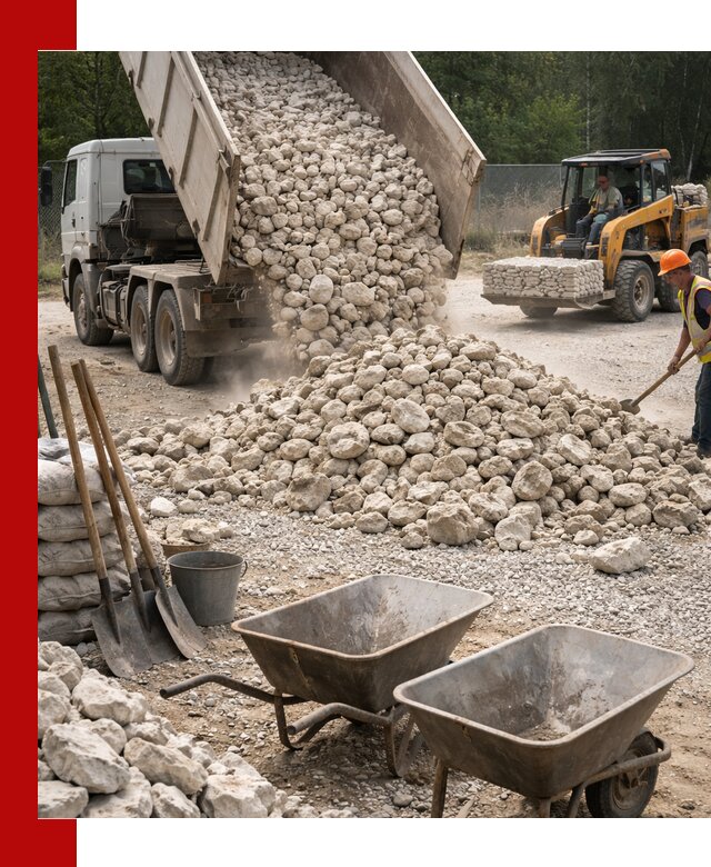 Доставка и продажа бутового известнякового камня в Воркуте