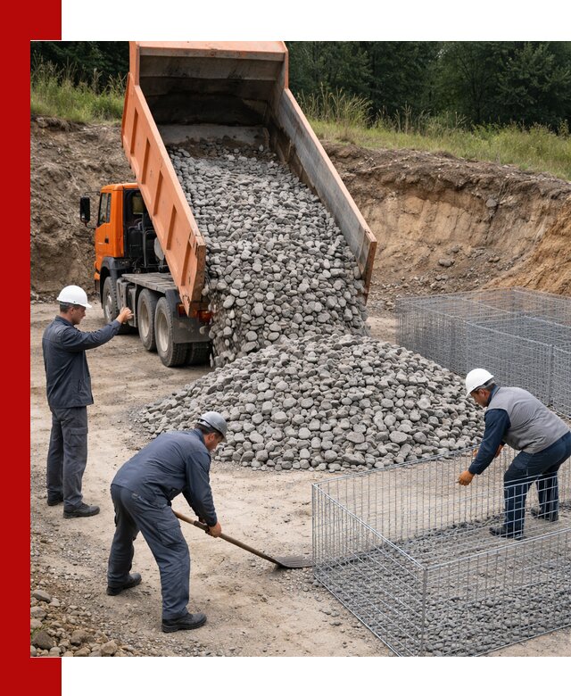 Камень для габионов с доставкой в Воркуте быстро и надёжно