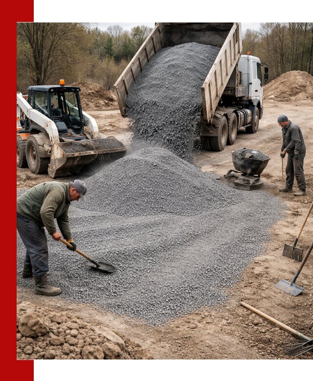 Отсев для подсыпки в Воркуте — доставка и подсыпка на участок