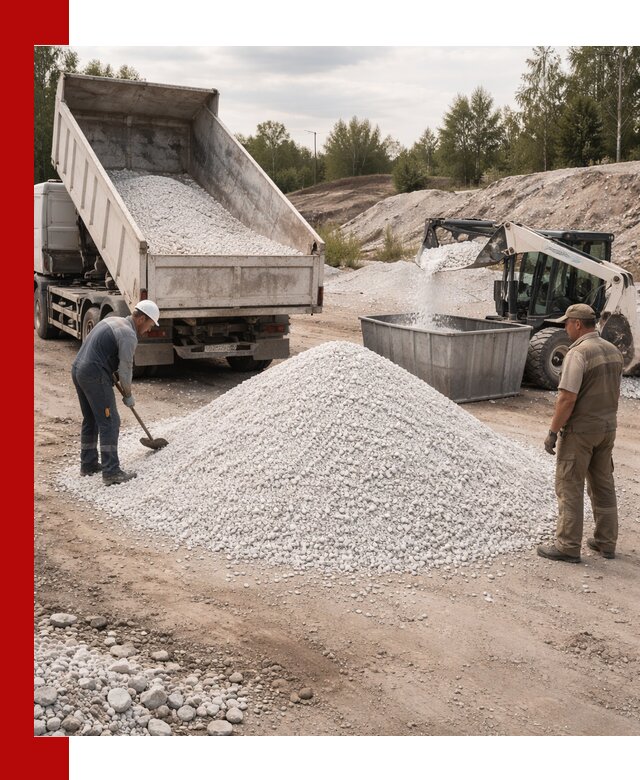 Доставка и продажа белой мраморной крошки в Воркуте