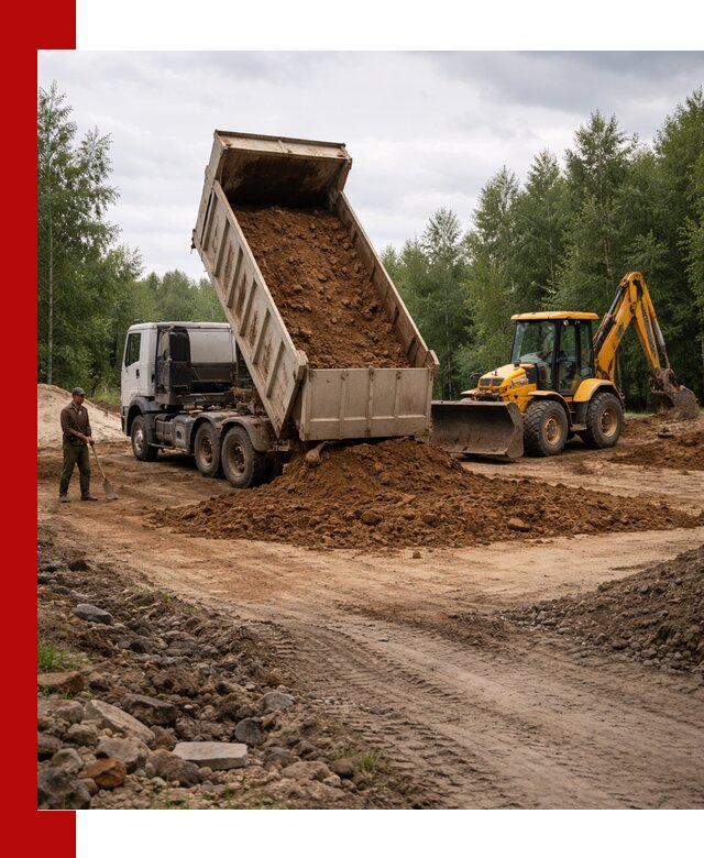 Доставка суглинка самосвалами в Воркуте подсыпка и планировка