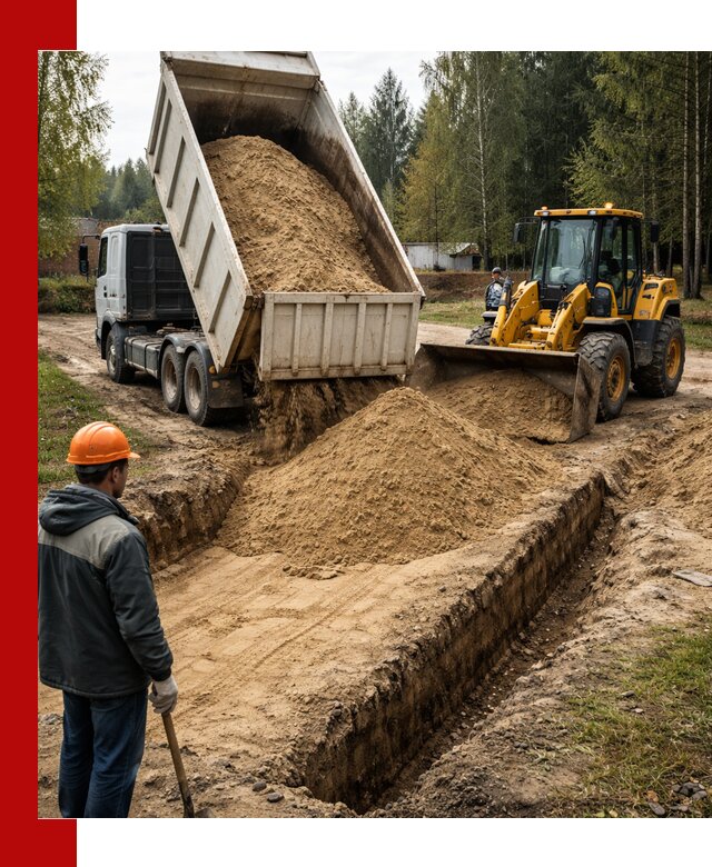 Доставка песчаного грунта в Воркуте для строительных работ