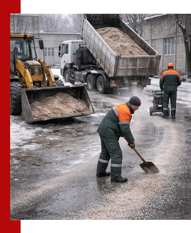 Реагент против гололеда с доставкой и нанесением в Воркуте