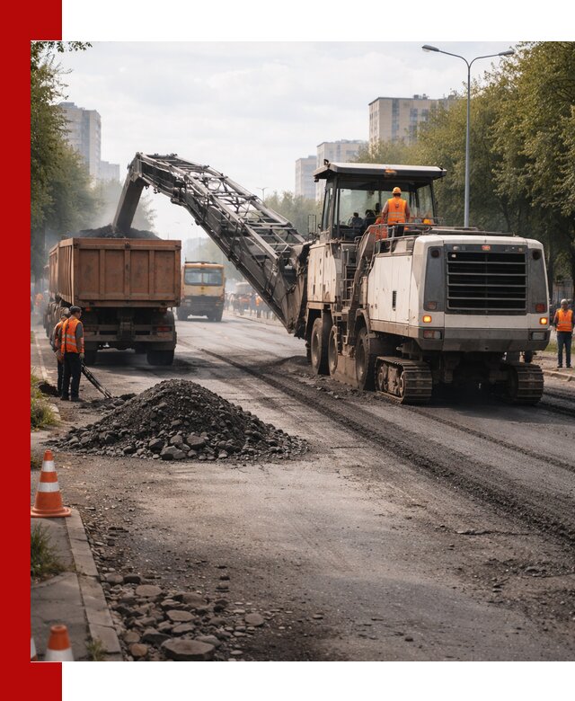 Фрезерованный асфальт в Воркуте — удаление и вывоз старого покрытия