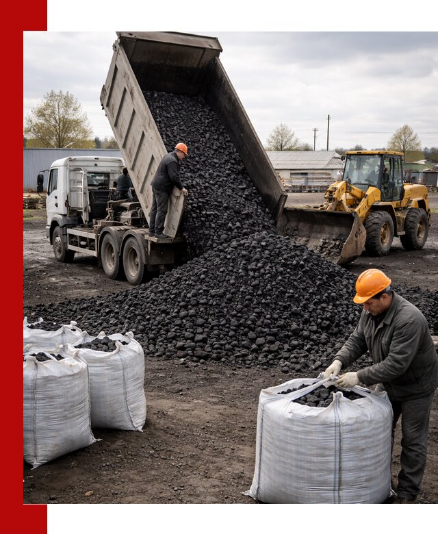 Доставка каменного угля в Воркуте оптом и в розницу
