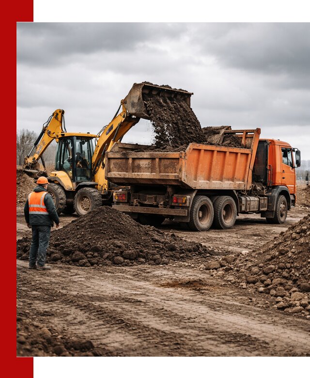 Вывоз грунта и строительного мусора в Воркуте грузовыми самосвалами