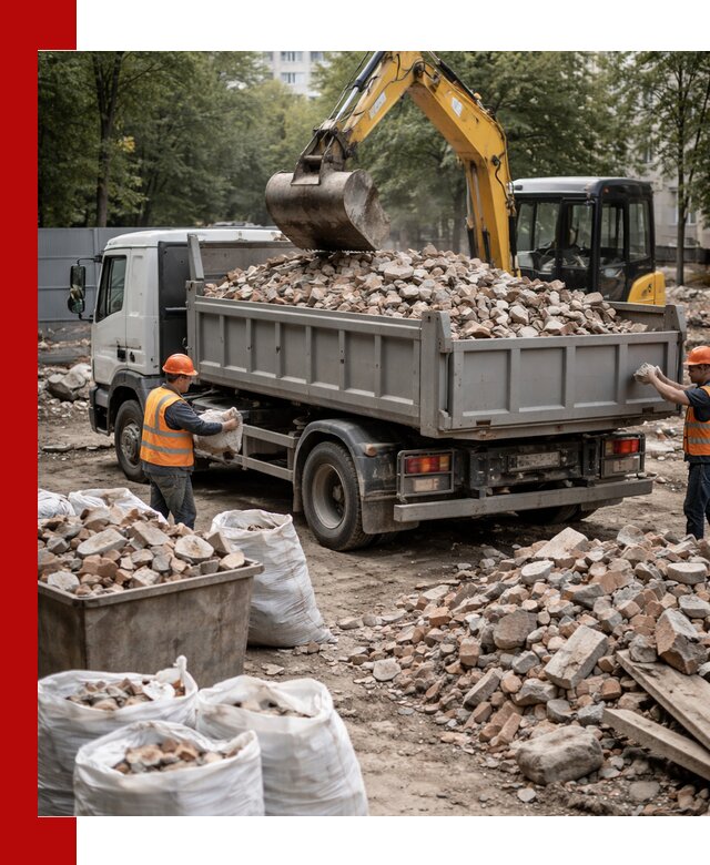 Вывоз строительного мусора в Воркуте с самосвалами и контейнерами